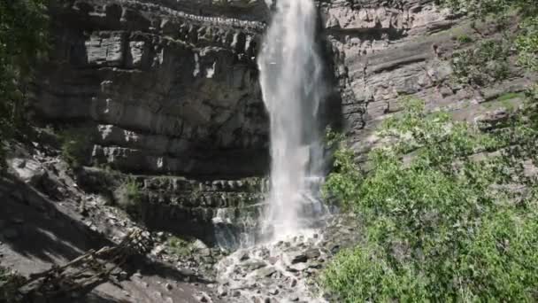 Drone Static View Close Cascade Falls Ouray Colorado Διαθέτει Μια — Αρχείο Βίντεο