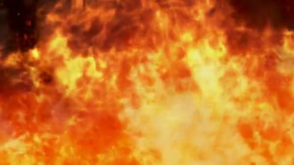 Fire Abstrakt Blaze Pozadí Loop Funkce Plameny Planoucí Více Směrů — Stock video