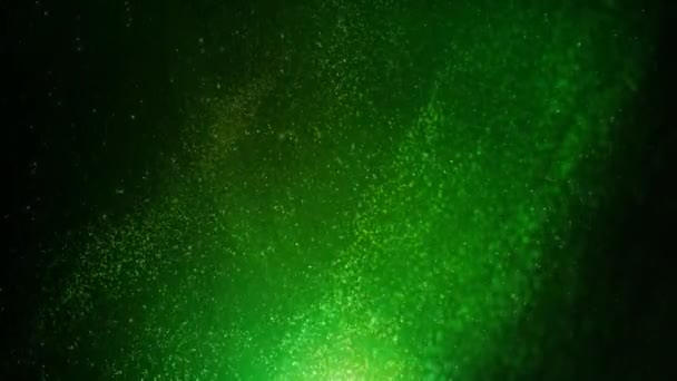 Emerald Glow Partticle Swirl Party Loop Має Частинки Танцюють Кружляють — стокове відео