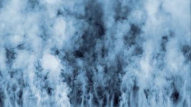 Yükselen Mavi Buhar Arkaplan 4K döngüsü, bir döngü içinde siyah bir arkaplan ile yükselen mavi sis veya buhar akıntıları içerir.