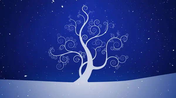 Winter White Tree Sparkling Snowy Sky Představuje Bílý Strom Vyrůstající — Stock fotografie