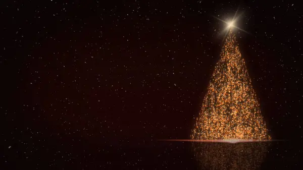 Zlaté Vánoční Stromečky Částice Tmavě Červené Sněhem Mají Tmavě Červenou — Stock fotografie