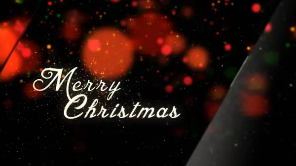 メリークリスマスガラスパネルには メリークリスマスメッセージとガラスパネルと赤と緑の粒子の背景 Iではありません 生成された — ストック写真