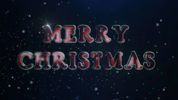 Red Green Merry Christmas Metal Text Presenta Elegante Testo Merry — Foto Stock