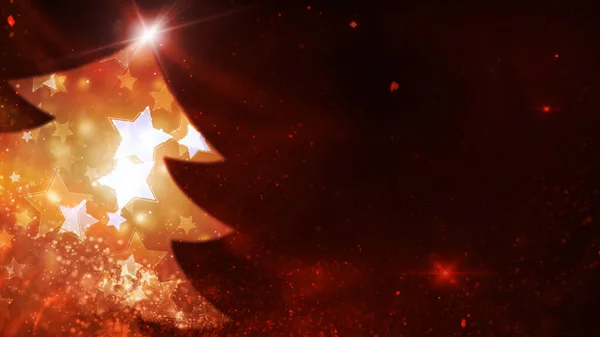 Κόκκινο Sparkling Star Filled Tree Background Διαθέτει Μια Λαμπερή Κόκκινη — Φωτογραφία Αρχείου