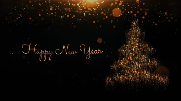 Happy New Year Gold Black Представляет Собой Элегантную Черную Обстановку Лицензионные Стоковые Фото