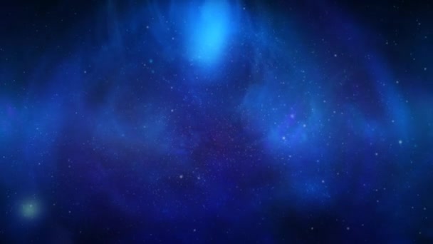 Полет Глубокая Голубая Галактика Показывает Вид Камеры Летящей Космос Звездами — стоковое видео