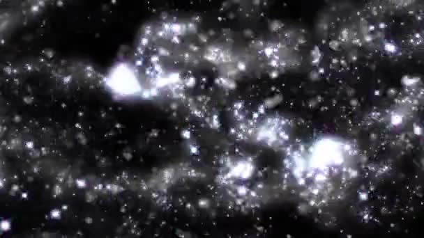Silver Glitter Nuvens Líquidas Fundo Loop Características Partículas Brilho Fluindo — Vídeo de Stock