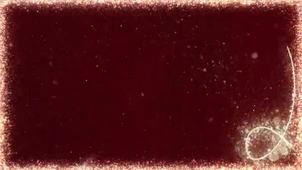 Red Christmas Swirls Red Background Loop Cuenta Con Marco Partículas — Vídeos de Stock