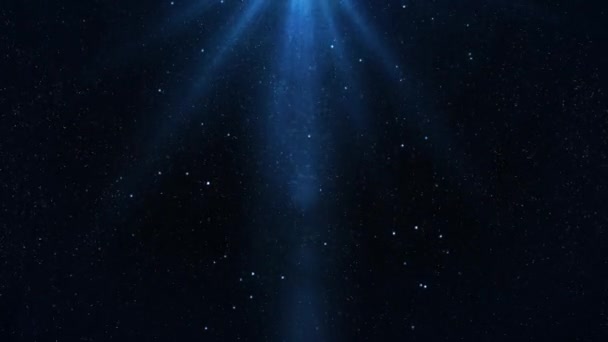 Blue Light Particle Snowfall Background Loop Apresenta Uma Atmosfera Azul — Vídeo de Stock
