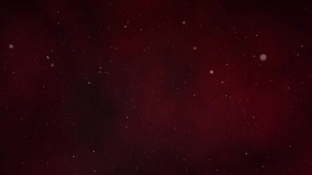 Red Particle Space Flight Background Loop Vyznačuje Tmavě Červeným Prostorem — Stock video