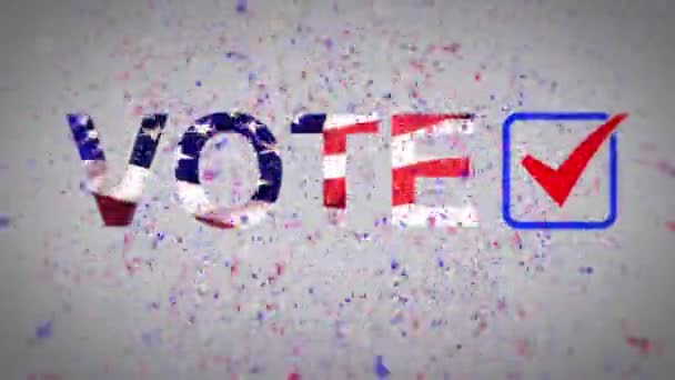 Vote Confetti Explosion Crumble Loop Presenta Una Explosión Confeti Rojo — Vídeo de stock