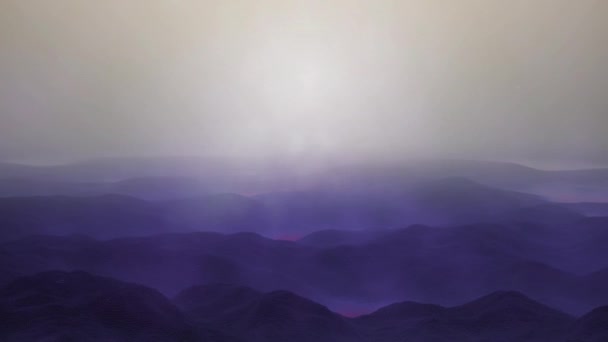 Mor Dağ Sis Uçuşu Döngü Havada Sis Veya Duman Bulunan — Stok video