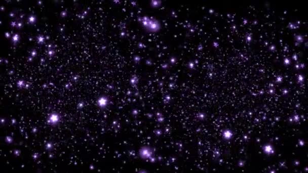 Purple Sparkles Black Background Loop Διαθέτει Λάμψη Και Αστέρια Ένα — Αρχείο Βίντεο