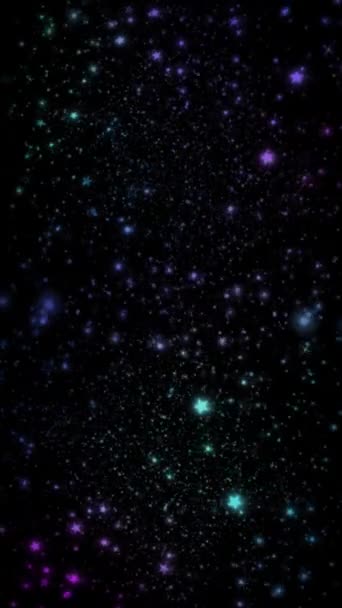 Gradient Sparkles Purple Aqua Vertical Loop Διαθέτει Λάμψη Και Αστέρια — Αρχείο Βίντεο