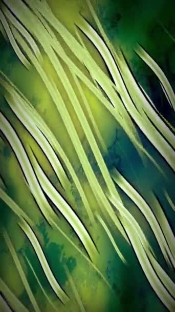 Vertical Abstract Green Seaweed Loop Comporte Des Lignes Animées Couleur — Video