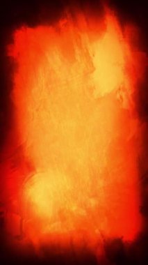 Dikey Turuncu Öfke Soyut Boyama 4K Döngüsü parlak turuncu ve kırmızı arkaplanlı boya fırçaları birbirlerine dikey oran döngüsüyle çizgiler çiziyor..