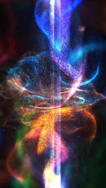 Κατακόρυφη Σύγκρουση Μπλε Και Χρυσού Σωματιδίων Loop Διαθέτει Ένα Ουράνιο — Αρχείο Βίντεο