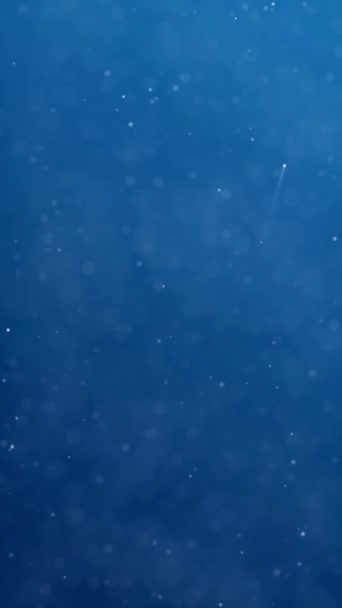 Partículas Verticales Que Aumentan Atmósfera Azul Rayos Luz Loop Cuenta — Vídeo de stock