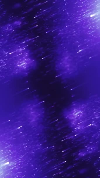 Függőleges Purple Comet Battle Space Loop Funkciók Streaming Fénysugarak Repül — Stock videók