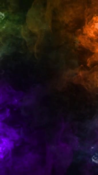 Verticale Rainbow Smoke Battleground Loop Voorzien Van Een Abstract Rookveld — Stockvideo