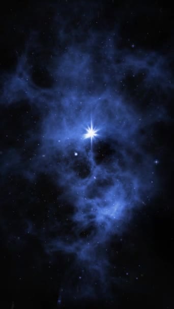 Vertical Cosmos Blue Space Star Flight Loop Zeigt Flüge All — Stockvideo