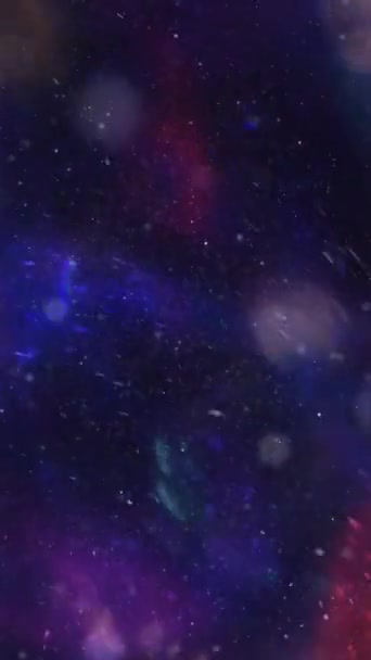 Verticale Purple Lights Met Snow Particles Loop Voorzien Van Blauwe — Stockvideo