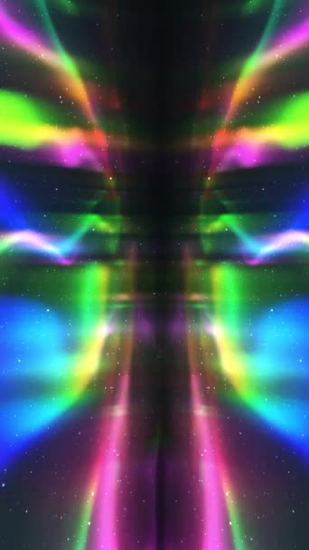 Luces Arco Iris Verticales Fondo Abstracto Loop Características Aurora Borealis — Vídeos de Stock