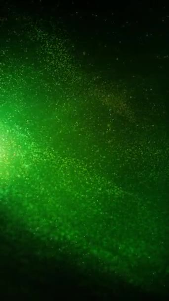 Vertical Emerald Glow Particle Swirl Party Loop Zeigt Partikel Die — Stockvideo