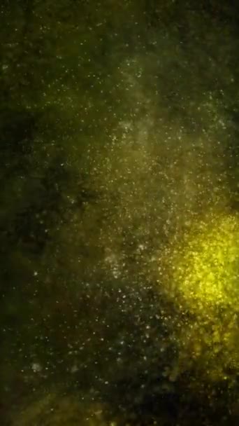 Verticaal Groen Geel Trippy Light Particles Loop Bevat Deeltjes Die — Stockvideo