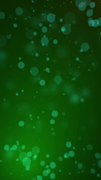 Gradiente Verde Vertical Con Círculos Animados Loop Presenta Una Atmósfera — Vídeo de stock