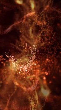 Dikey Parçacık Kırmızı ve Turuncu Girdap 4K Döngü parçacıkları kırmızı, turuncu ve sarı ışıklarla karanlık bir atmosferde akan ve dönen psikedelik dikey bir döngü içinde canlanan parçacıklar içerir..