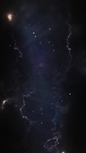 Vertical Space Lightning Tendrils Particles Loop Features View Flying Space — Stock video