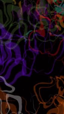 Dikey Renk Patlaması Soyut Arkaplan 4K Döngüsü dikey istihkak döngüsünde siyah bir ekranda sıçrayan vektör renkleri içerir.