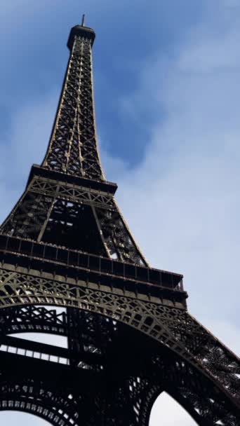 Vista Vertical Torre Eiffel Loop Cuenta Con Una Vista Torre — Vídeo de stock