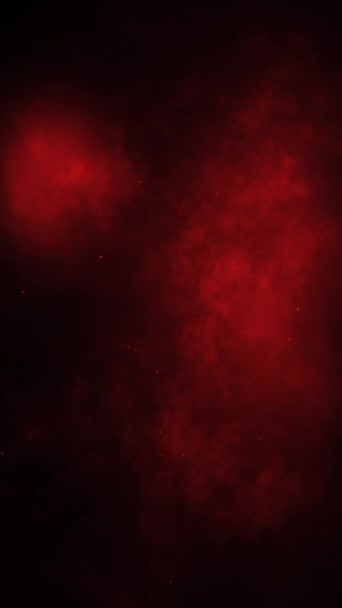 垂直ダークレッドクラウド大気4Kループは 垂直比ループで黒い大気でスクリーンから流れる激しい赤い雲と粒子を特徴としています — ストック動画