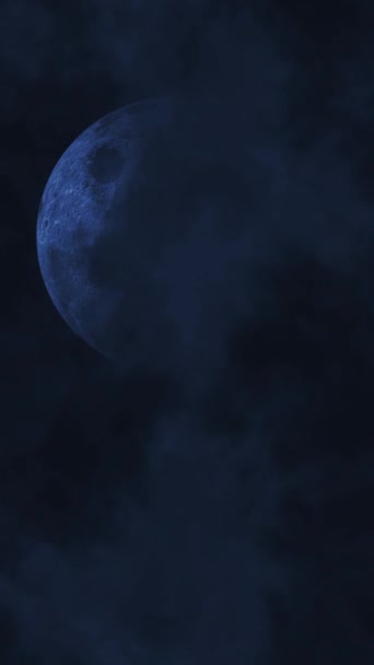 Vertical Blue Moon Lightning Storm Loop Cuenta Con Cielo Oscuro — Vídeos de Stock