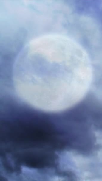 Pionowy Pełnia Wilka Księżyc Chmura Crawl Pętla Oferuje Biały Pełnia — Wideo stockowe