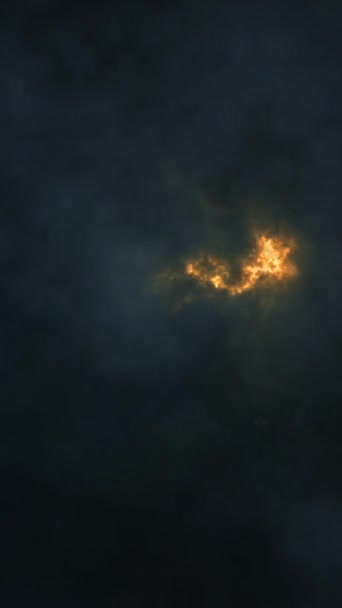 Nubes Tormenta Vertical Con Rayo Azul Naranja Loop Cuenta Con — Vídeos de Stock