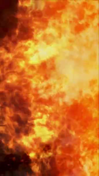 Vertical Fire Abstract Blaze Background Loop Features Flames Blazing Multiple — Vídeo de stock