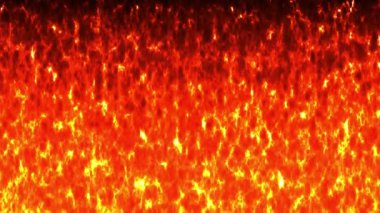 Cehennemin Mistik Yangınları soyut 4K döngüsünde parlak turuncudan siyaha doğru yükselen ve dalgalanan soyut bir ateş var..