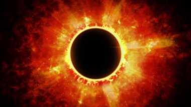 Kara Delik Ateşli Nebula 4K döngüsü ateşin merkezinde bir kara delik ve bir döngü içinde karanlığa doğru yayılan ışıklar içerir..