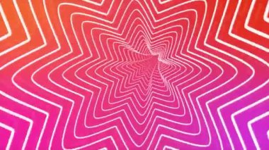 Gradyan Yıldız Şekilli Tünel 4K Döngüsü, bir döngü içinde kırmızıdan turuncuya kayan bir gradyanı olan izleyiciye doğru hareket eden yıldız şeklinde beyaz çizgiler içerir..