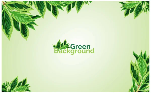 Hintergrund Grüne Blätter Thema Natur Einfaches Vektorillustrationsblatt — Stockvektor