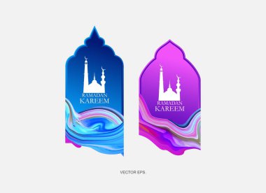 vektör arkaplan, sanat, tasarım, soyut modern grafik elementler ramadhan kareem, akıcı sıvı şekilli 3d Gradyan soyut afişler. Resim karşıtlığı renkleri, ramadhan, İslami selamlama