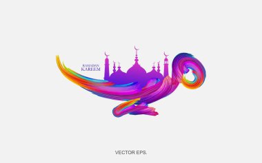 vektör arkaplan, sanat, tasarım, soyut modern grafik elementler ramadhan kareem, akıcı sıvı şekilli 3d Gradyan soyut afişler. Resim karşıtlığı renkleri, ramadhan, İslami selamlama