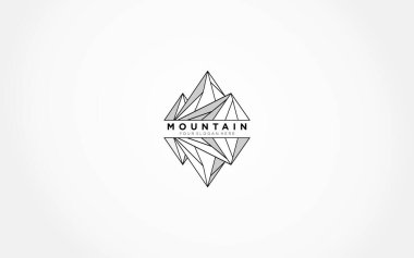 Illustration Hill logosu minimalist çizgi tasarımı, durağan, çiftlik, vadi, şirket, dağ logosu, yarış logosu tasarımı.