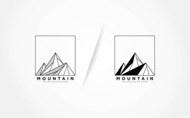 Basit tepeler ve vadi logosu vektörü, dağ logosu. Ahır, çiftlik, vadi, şirket, yarış logosu tasarımı.