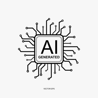 Logo Al işlemci vektör simgesi. Cihaz için Chipset Yapay Zeka veya, yapay zeka yaratıcı devre dijital, Ai vektör mikroçip devresi