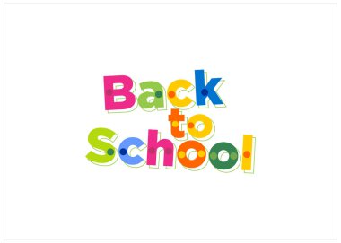 okul logosuna, okul çocuklarına, vektöre, eğitime, oyun grubuna, oyun odası dekorasyonuna. Düz tasarım elemanı. Vektör çizimi. Beyaz arkaplanda izole.